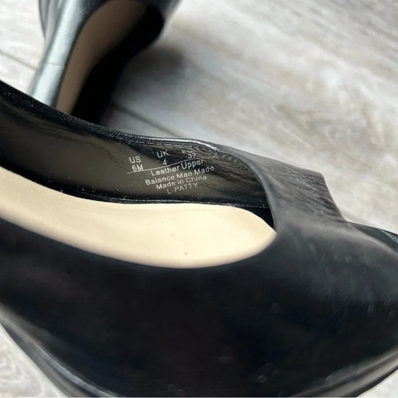 Franco Sarto  Black Open Toe Leather Pump - Picture 10 of 13